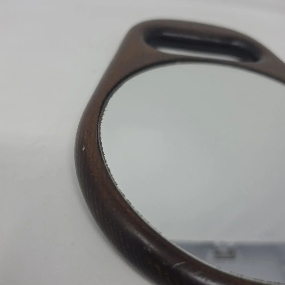 Mirror Unique Vintage Wooden Hand Held Mirror Oak 9
